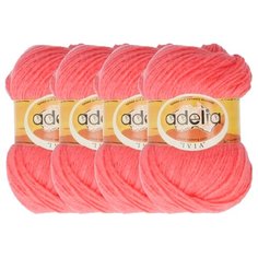 Пряжа Adelia Ivia, 100 % акрил, 62 г, 150 м, 4 шт., №010 св.красный