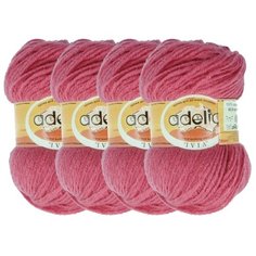 Пряжа Adelia Ivia, 100 % акрил, 62 г, 150 м, 4 шт., №008 бордовый