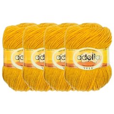 Пряжа Adelia Ivia, 100 % акрил, 62 г, 150 м, 4 шт., №440 золотой