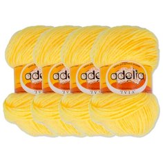 Пряжа Adelia Ivia, 100 % акрил, 62 г, 150 м, 4 шт., №107 св.желтый