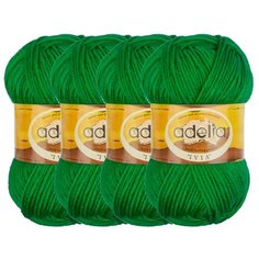 Пряжа Adelia Ivia, 100 % акрил, 62 г, 150 м, 4 шт., №457 травяной
