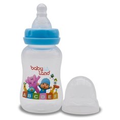 Baby Land Бутылочка с узким горлом, соска классическая, 150 мл с рождения, голубой