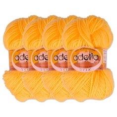 Пряжа Adelia Ivia, 100 % акрил, 62 г, 150 м, 4 шт., №003 яр.желтый
