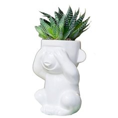 Горшок ЭкоЧеловеки Слепыш, 8х15.5 см белый