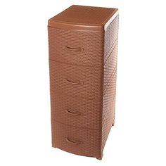 Комод Violet Ротанг 4 секции , размер: 38х48 см , цвет: какао