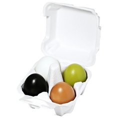 Holika Holika набор мыла-масок Egg Soap Уголь Глина Белок Зеленый чай (50г*4), 50 г, 4 шт.