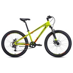 Подростковый горный (MTB) велосипед FORWARD Twister 24 2.0 Disc (2020) желтый/черный 13" (требует финальной сборки)