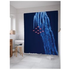 Штора для ванной JoyArty Фигуры высшего пилотажа 180x200 синий