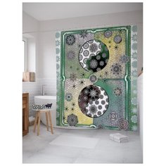 Штора для ванной JoyArty Цветочный инь ян в рамке 180x200 (sc_13500) разноцветный