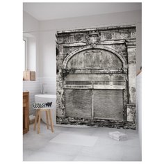 Штора для ванной JoyArty Архитектурный портал Италии 180x200 белый/серый