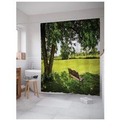 Штора для ванной JoyArty Уютное укрытие от солнца 180x200 зеленый