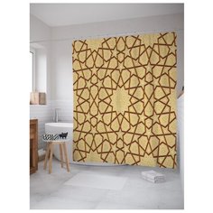 Штора для ванной JoyArty Геометрические узоры со звездами 180x200 (sc_15877) бежевый