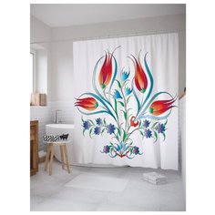 Штора для ванной JoyArty Удивляйся каждому дню 180x200 белый/красный/синий