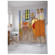 Штора для ванной JoyArty Комната Ван Гога в Арле 180х200 разноцветный