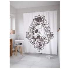 Штора для ванной JoyArty Гранж становится правдой 180x200 белый