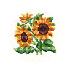 Klart Набор для вышивания бисером Цветы солнца 13 x 13 см (8-117)