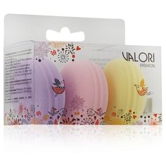 Набор спонжей VALORI Fashion Макарун, 3 шт. фиолетовый/розовый/желтый