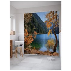 Штора для ванной JoyArty Неожиданное место отдыха 180x200 желтый/синий/зеленый