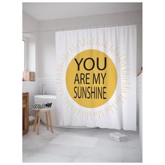 Штора для ванной JoyArty Мое солнечное сияние 180х200 (sc_5602) белый/желтый