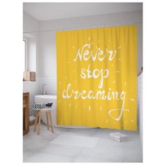 Штора для ванной JoyArty Никогда не бросай мечту 180x200 желтый