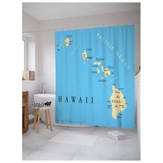 Штора для ванной JoyArty Острова Тихого океана 180х200 голубой