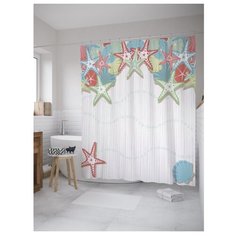 Штора для ванной JoyArty Небо морских звезд 180х200 разноцветный