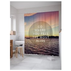 Штора для ванной JoyArty Найди свое место 180х200 разноцветный