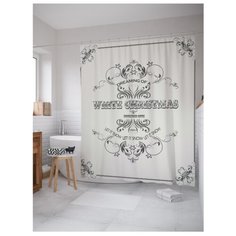Штора для ванной JoyArty Пусть идет снег 180x200 серый/черный