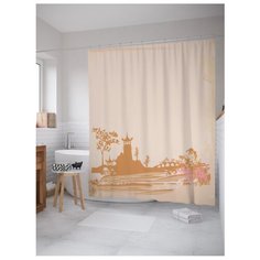 Штора для ванной JoyArty Япония уже близко 180x200 бежевый
