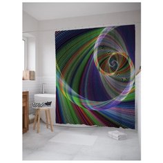 Штора для ванной JoyArty Радужная волнистая спираль 180x200 (sc_21569) синий/зеленый/красный