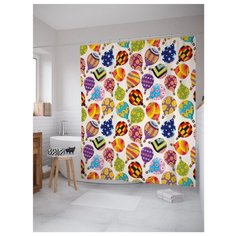 Штора для ванной JoyArty Обилие воздушных шаров 180x200 разноцветный