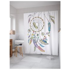 Штора для ванной JoyArty Морской ловец снов 180х200 белый