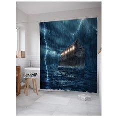 Штора для ванной JoyArty Опасное морское путешествие 180x200 синий
