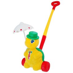 Каталка-игрушка Molto Черепашка Тортила с ручкой (3637) со звуковыми эффектами желтый/красный/зеленый