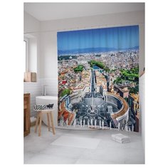 Штора для ванной JoyArty Площадь Святого Петра в Ватикане 180х200 разноцветный