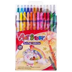 CROWN Карандаши восковые Art Story 24 шт