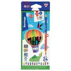 Berlingo Карандаши цветные двусторонние SuperSoft Duo 24 цвета 12 штук (SSD0124)