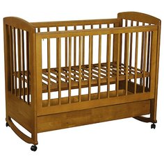 Кроватка ЛЕЛЬ (Кубаньлесстрой) Ромашка АБ 16.1 (качалка), на полозьях орех