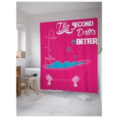 Штора для ванной JoyArty Вторые свидания лучше 180х200 розовый