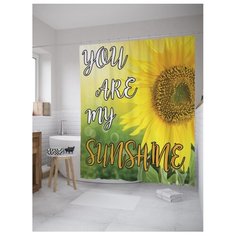 Штора для ванной JoyArty Ты мое солнышко 180х200 желтый/зеленый