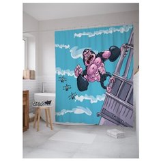 Штора для ванной JoyArty Свирепый Кинг Конг 180х200 разноцветный