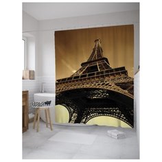 Штора для ванной JoyArty Подножье Эйфелевой башни 180x200 коричневый