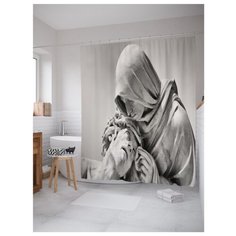 Штора для ванной JoyArty Скульптура Страсти Христовы 180x200 серый
