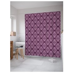 Штора для ванной JoyArty Узорчатый орнамент в стиле Барокко 180x200 розовый/фиолетовый