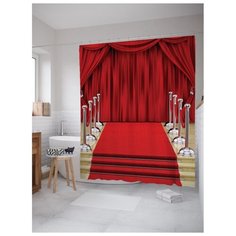 Штора для ванной JoyArty Прогулка по красной дорожке 180x200 красный