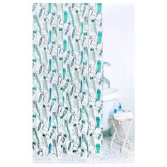 Штора для ванной Bath Plus Owls 180х200 белый/бирюзовый