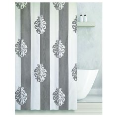 Штора для ванной Bath Plus Damask 180х180 черный/белый
