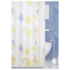 Штора для ванной Bath Plus Scallop 180х200 слоновая кость/желтый