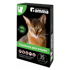 Гамма ошейник от блох и клещей Bio для кошек, 35 см, черный Gamma