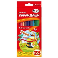 ГАММА Карандаши цветные Мультики, 28 цветов (110319) Gamma